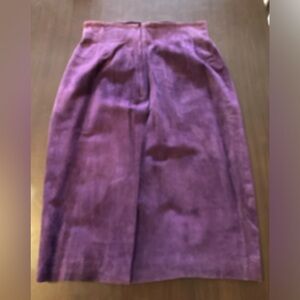 purple suede skirt